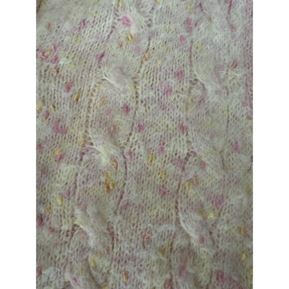 American vintage OOAK hand knit Mohair cardigan in shades of pink size medium - Picture 12 of 12